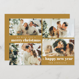 Cartão de Férias Dourado de Natal do Elegante Mode