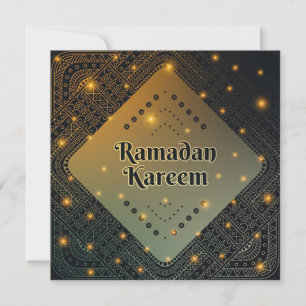 Cartão de Férias Dourado Mandala Ramadan kareem