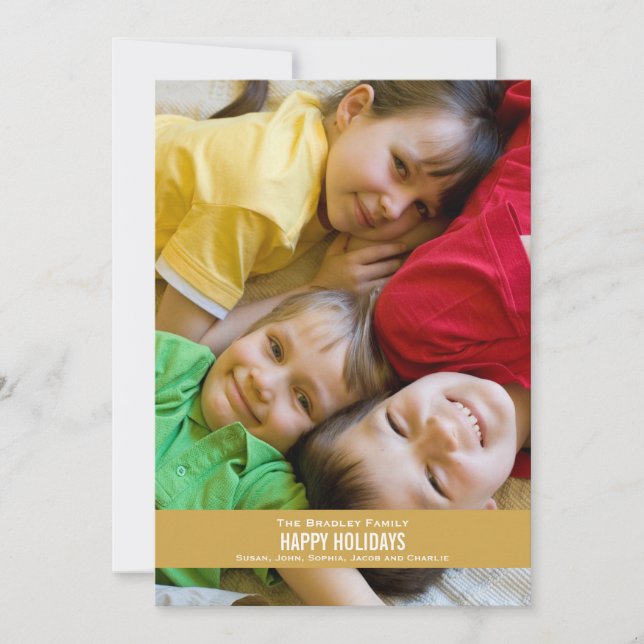 Cartão de Férias Dourado Negrito (Frente)