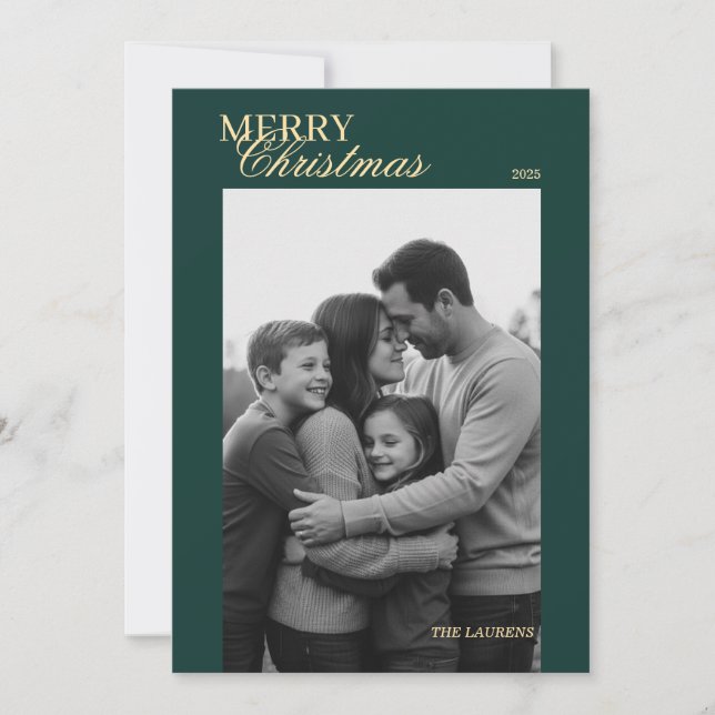 Cartão de Férias Elegante Vintage Tartan Plaid (Frente)