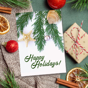 Cartão de Férias Evergreen/Sea Personalizado