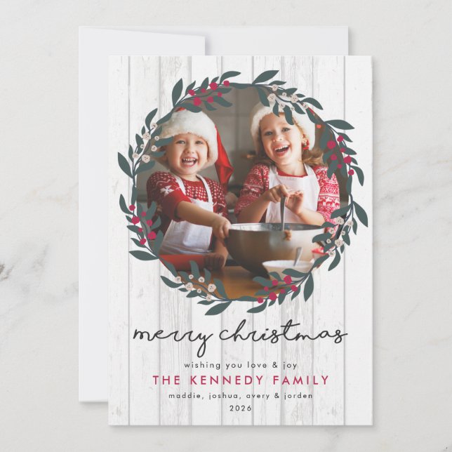 Cartão de Férias Farmhouse de Natal (Frente)