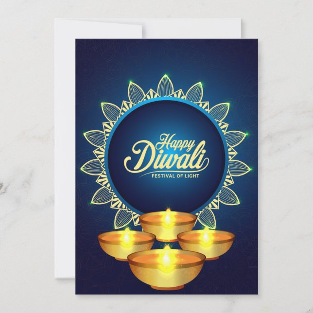 Cartão de Férias Feliz Diwali (Frente)