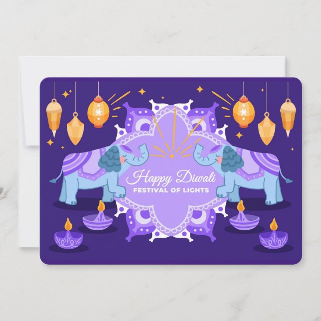 Cartão de Férias Feliz Diwali (Frente)