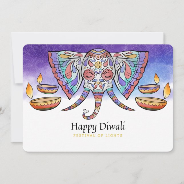 Cartão de Férias Feliz Diwali (Frente)