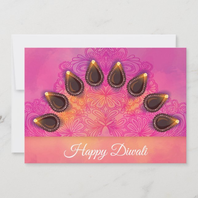 Cartão de Férias Feliz Diwali (Frente)