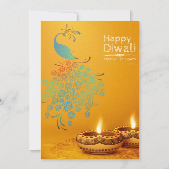 Cartão de Férias Feliz Diwali (Frente)