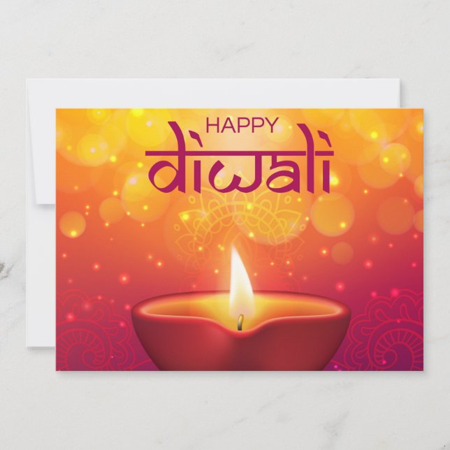 Cartão de Férias Feliz Diwali (Frente)