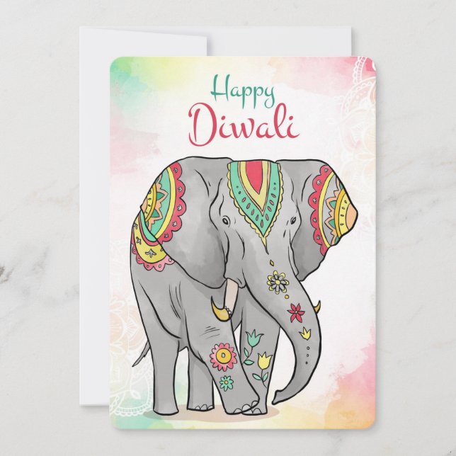 Cartão de Férias Feliz Diwali (Frente)