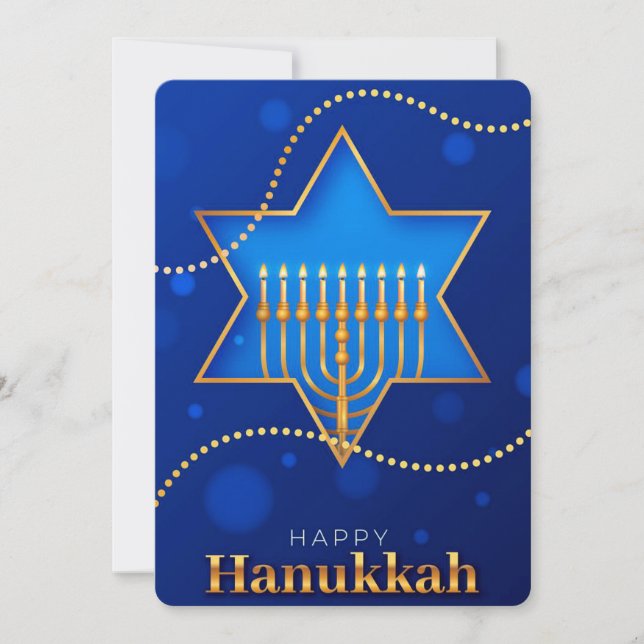 Cartão de Férias Feliz Hanukkah (Frente)