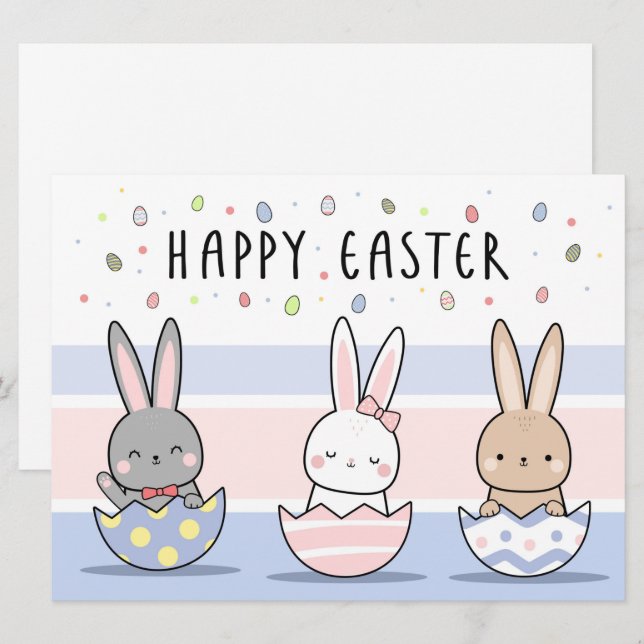 Cartão de Férias Feliz Páscoa (Frente/Verso)