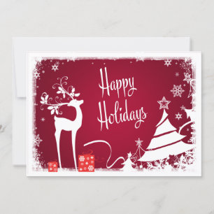 Cartão de Férias Feliz   Vermelhos, Veados Brancos