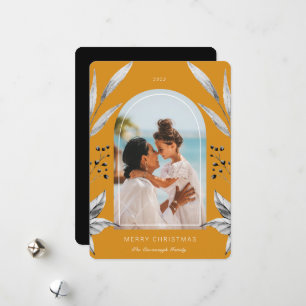 Cartão de Férias Festivo com Arch de Folhagem