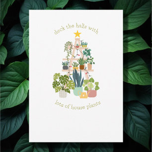 Cartão de Férias Flat de Férias da Planta de Natal