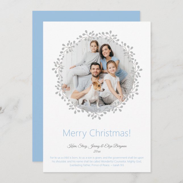 Cartão de Férias Flat de Férias Feliz de Natal (Frente/Verso)