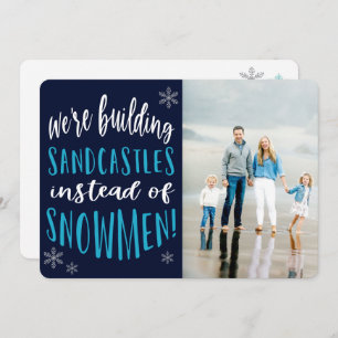 Cartão de Férias Flat de Natal de Winter Beach