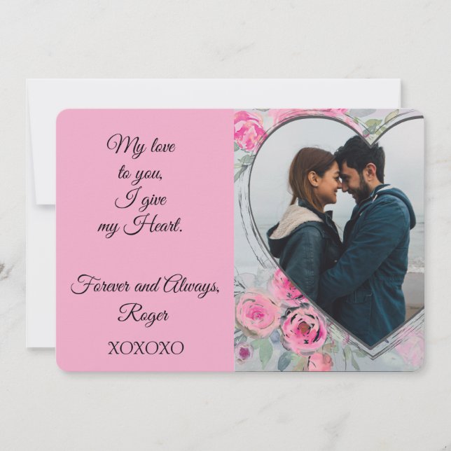 Cartão de Férias Flat para Dias de os namorados de (Frente)