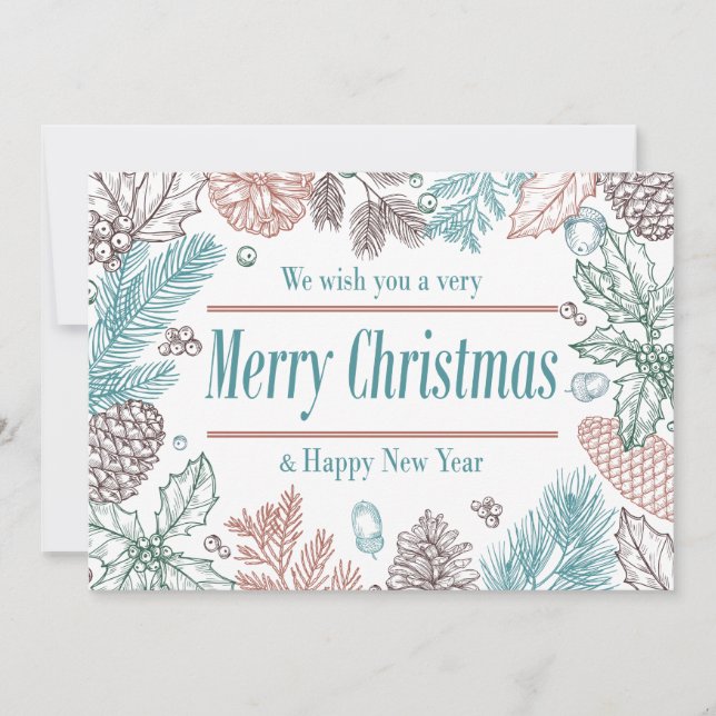 Cartão de Férias Floral | Cartão de Férias Fotográ (Frente)