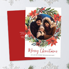 Cartão de Férias Floral de Feriado de Natal