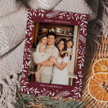 Cartão de Férias Floral de Natal