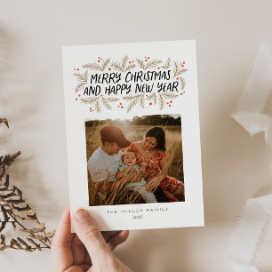 Cartão de Férias Floral do Feliz ano novo Feliz de