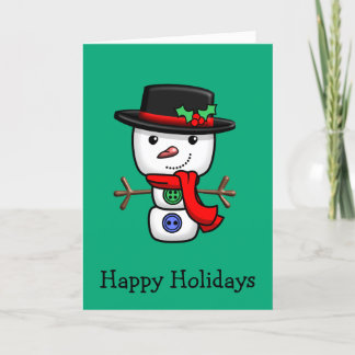 Cartão de Férias Folheado de Natal Jolly Snowman