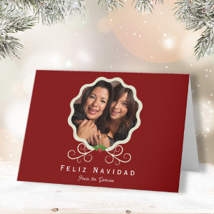 Cartão de Férias Folheto Feliz Navidad Folheada