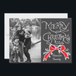 Cartão de Férias Fotográfico: Chalkboard Feliz Nat<br><div class="desc">Cartão de Férias Fotográfico: Arco Vermelho Russo Chalkboard Foto Feliz Natal Foto © Storytree Studios,  Stanford,  CA</div>