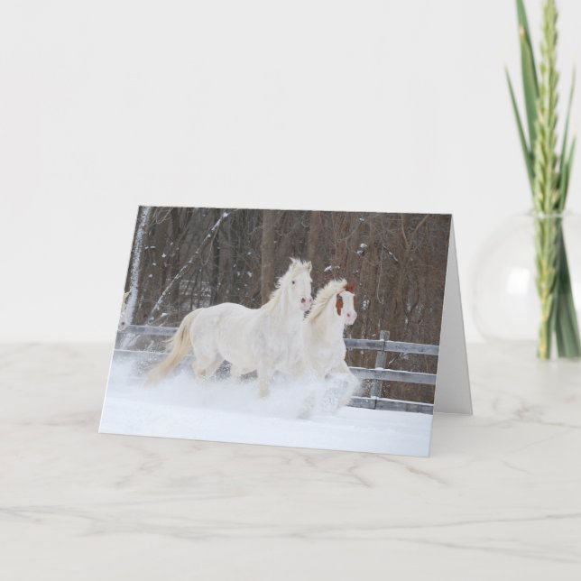 Cartão de Férias Horses em Execução (Frente)