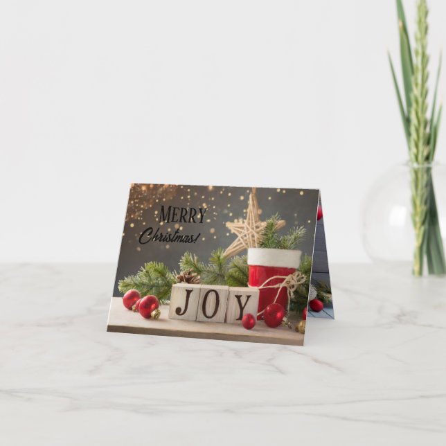 Cartão de Férias JOY de 5 imagens (Frente)