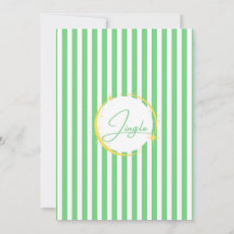 Cartão de Férias Listrado Verde e Branco Jingle