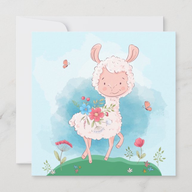 Cartão de Férias Llama (Frente)