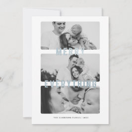 Cartão de Férias Merry Everything em Azul Foil