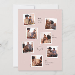 Cartão de férias minimalista com sete fotos