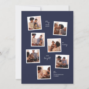 Cartão de férias mínimo de sete fotos