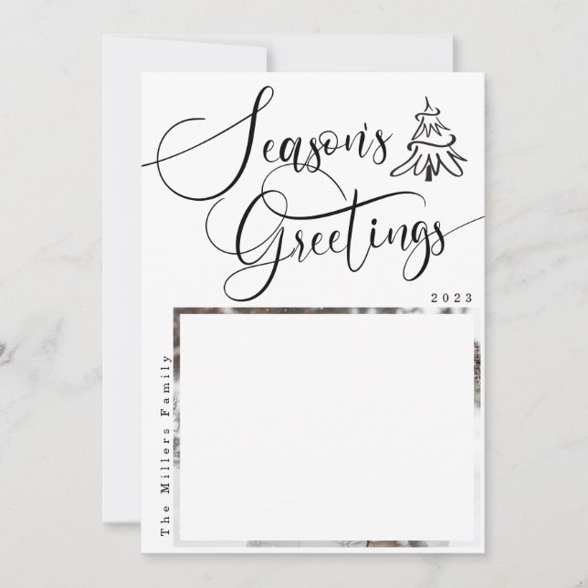 Cartão de Férias Moderno 2 para Saudações da Estaç (Frente)