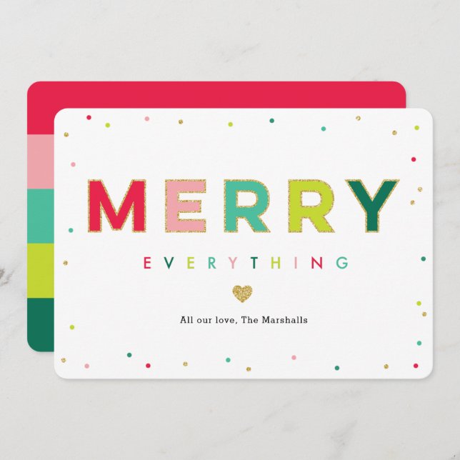 Cartão de Férias Moderno Alegre Sem Foto (Frente/Verso)