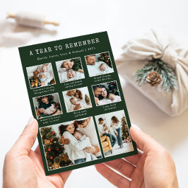 Cartão de Férias Moderno de Colagem de Fotos Verde