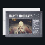 Cartão de Férias Moderno de Quadro Negro<br><div class="desc">Cartão de Férias Moderno de Quadro Negro. Fundo de quadro negro com uma variedade de fontes divertidas tornam este um design caprichoso.</div>