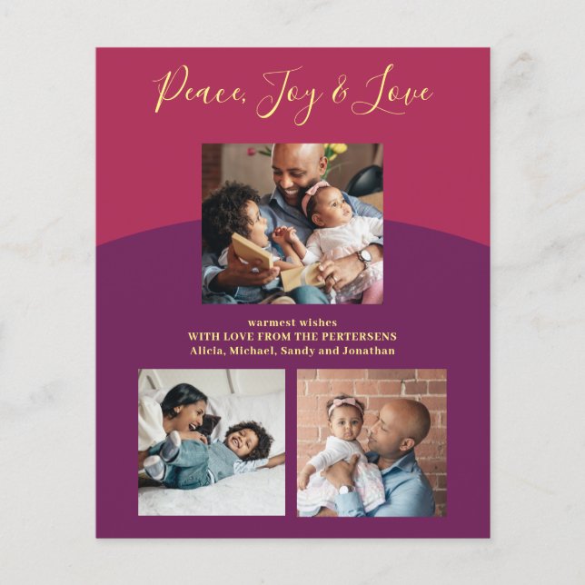 Cartão de férias moderno para colagem de fotos da  (Frente)