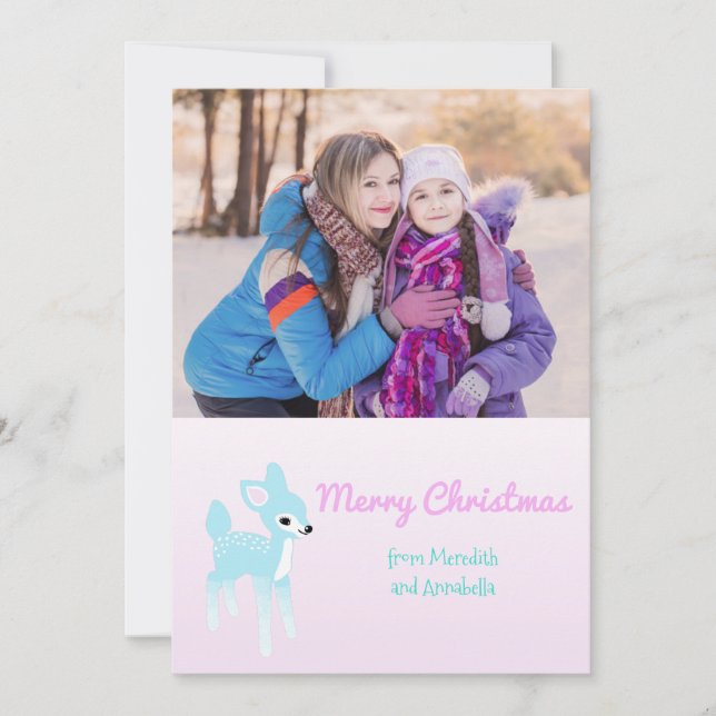 Cartão de Férias Personalizadas do Vintage Deer (Frente)