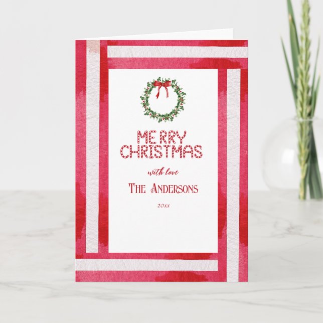 Cartão de Férias Personalizado do Arco Vermelho Fe (Frente)