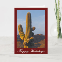Cartão de Férias Personalizável Saguaro Sunlit Cac