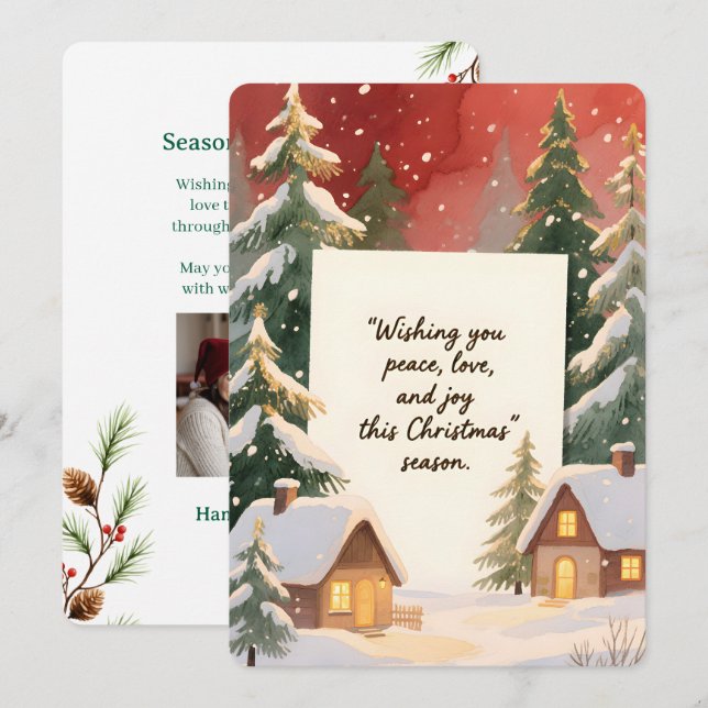 Cartão de Férias Personalizável Vintage Plano (Frente/Verso)