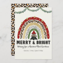 Cartão de Férias Plana Arco-Íris Natal
