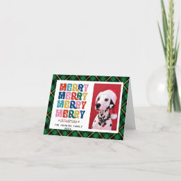 Cartão de Férias Plana de Natal Colorido Personali