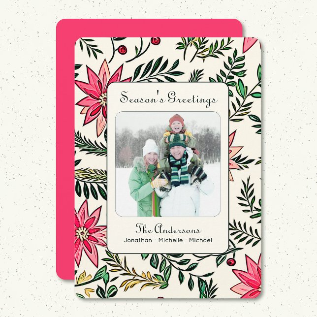 Cartão de Férias Plana Personalizado para Saudaçõe (Criador carregado)