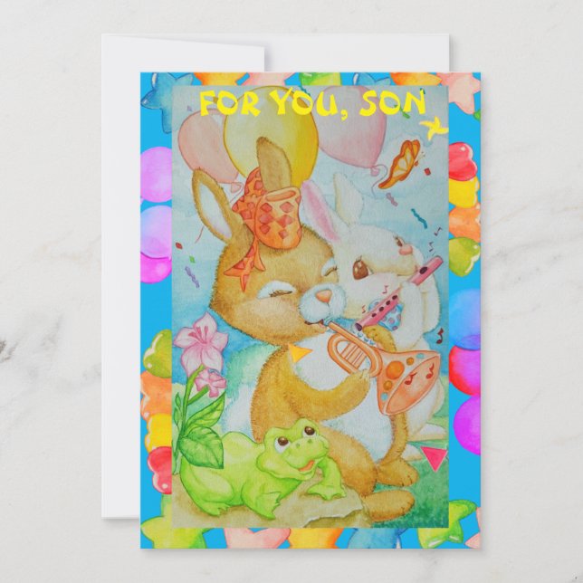 Cartão de Férias Planas de Aniversário do Filho (Frente)