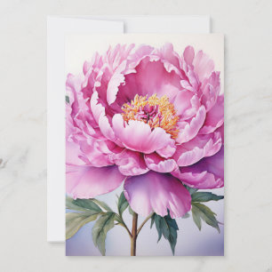 Cartão de Férias Planas de Peony Watercolor
