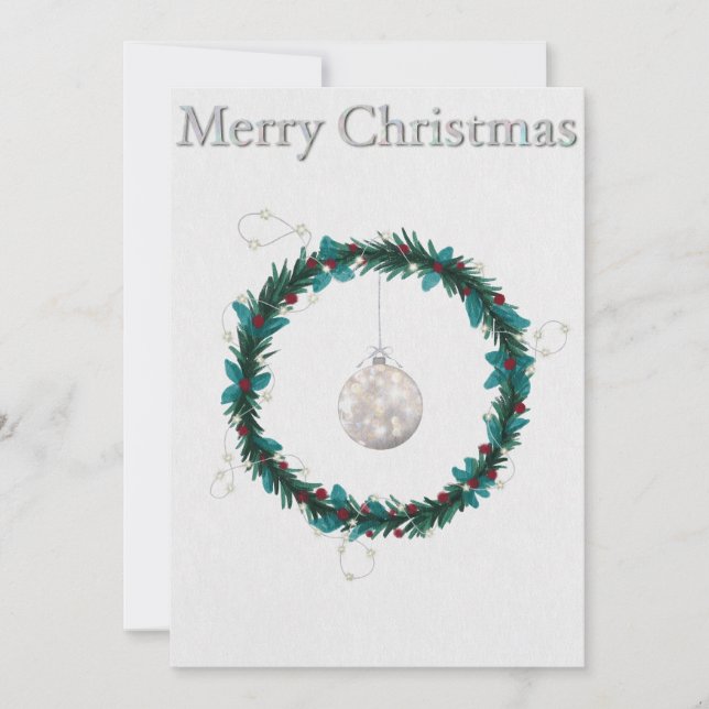 Cartão de Férias Plano com ilustração de Natal (Frente)